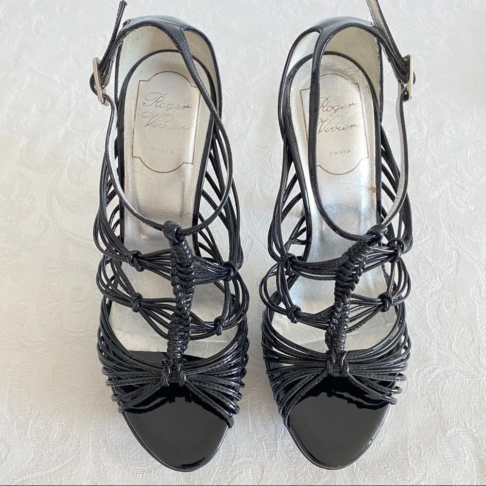 Roger vivier black knotted Lacey Strap sandals